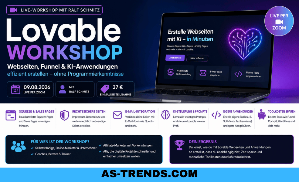 Lovable Workshop mit Ralf Schmitz 2026: Webseiten und Funnel mit KI erstellen
